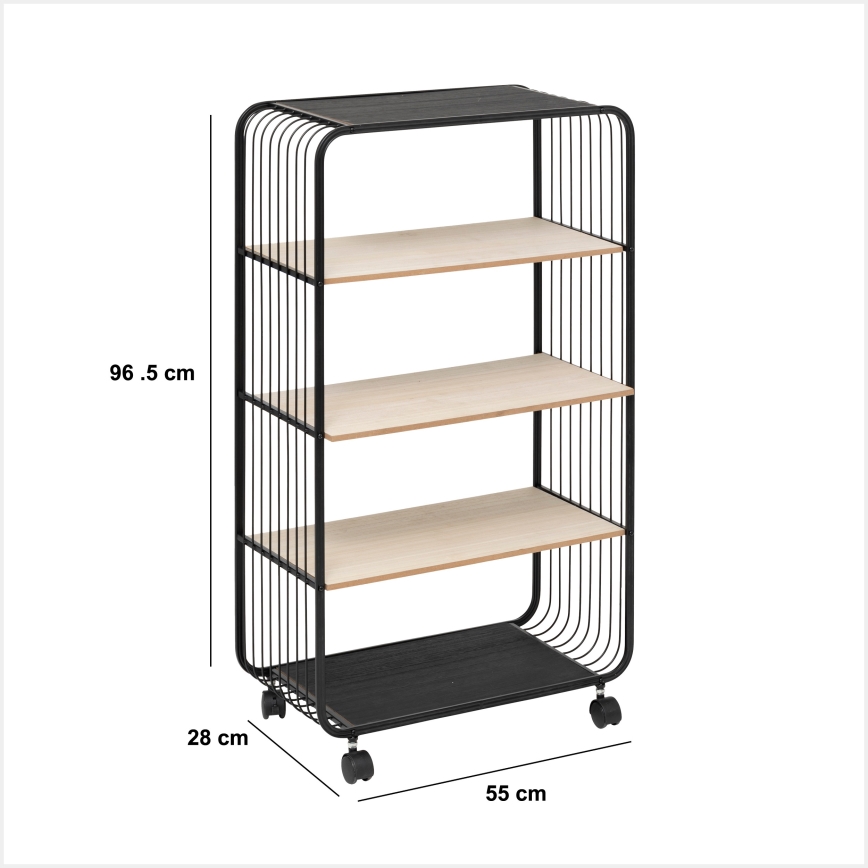 5five - Serviertisch/mobiler Regalwagen COLGE 97x55 cm schwarz/beige