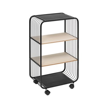5five - Serviertisch/mobiles Regal COLGE 74x43 cm schwarz/beige