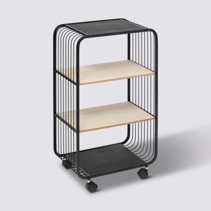 5five - Serviertisch/mobiles Regal COLGE 74x43 cm schwarz/beige