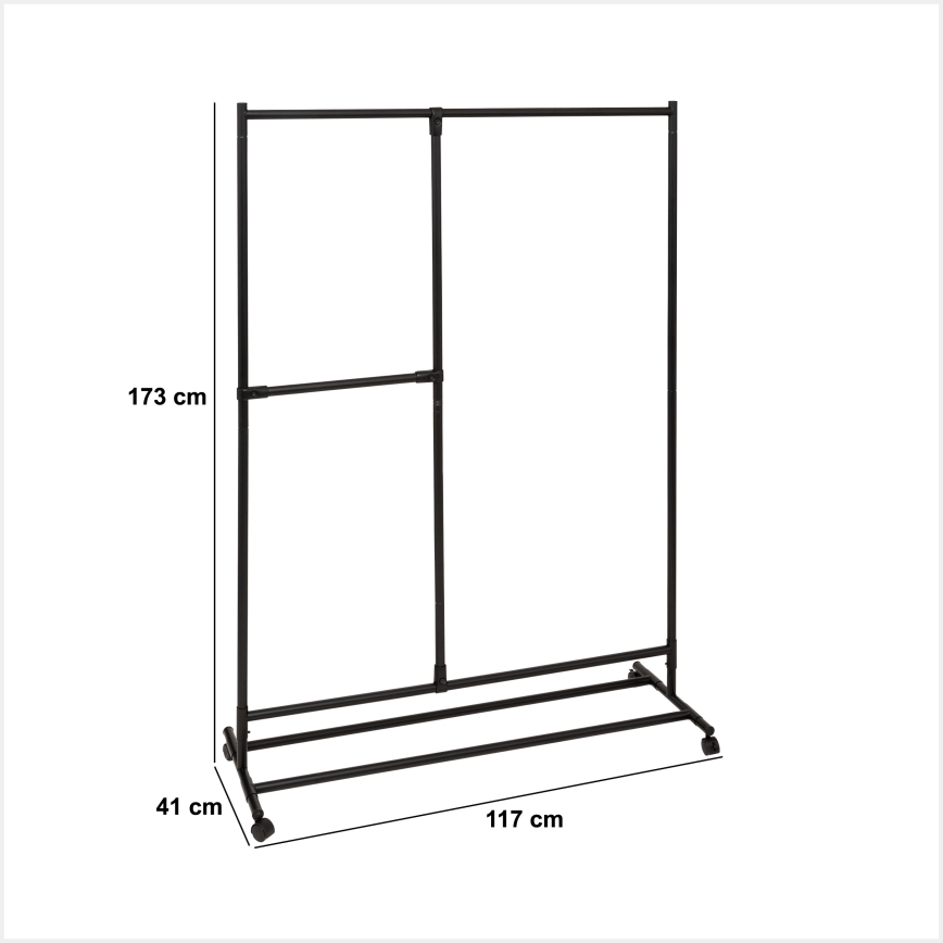 5five - Standgarderobe KENY 173x117 cm schwarz