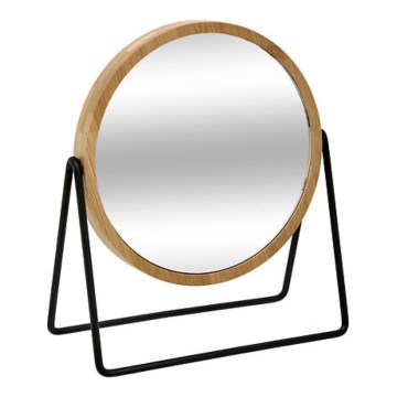 5five - SWING Kosmetikspiegel, 20,5x17,5 cm, rund, aus Bambus