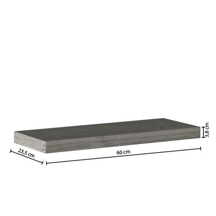 5five - Wandregal HYLE 60x24 cm graue Eiche