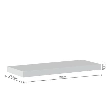 5five - Wandregal HYLE 60x24 cm weiß