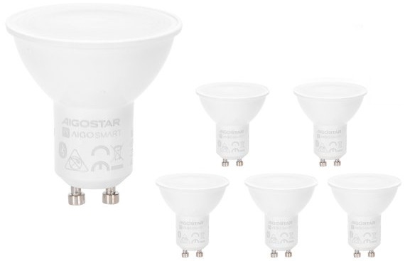 6er-Set dimmbare LED RGBW-Reflektorlampen MESH GU10/6,5W/230V 2700-6500K + Fernbedienung - Aigostar