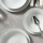 8-teiliges Speiseservice, weiß/silber, Porzellan