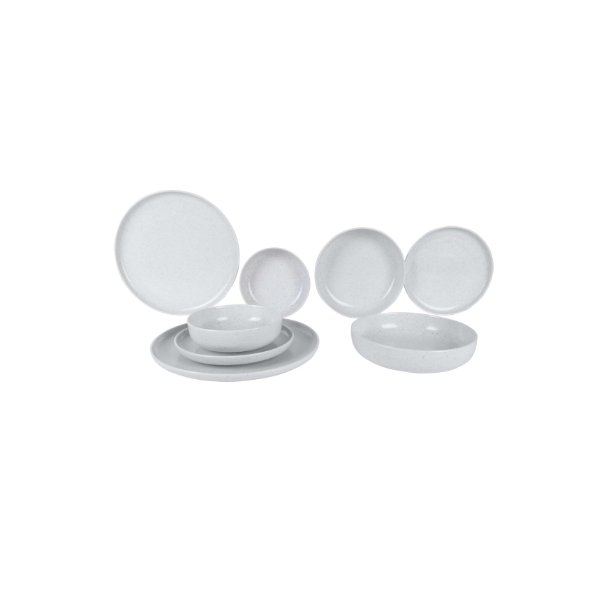 8-teiliges Tafelservice beige/Porzellan