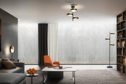 Schwarze Beleuchtung, Design-Element einer modernen Wohnung