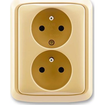 ABB 5512A-2349 D - Doppelsteckdose für den Wohnbereich mit Rahmen TANGO 250V beige
