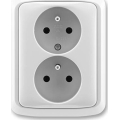 ABB 5512A-2349 S - Doppelsteckdose für die Hausinstallation mit Rahmen TANGO, 250 V, grau