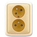 ABB 5513A-C02357 D - Doppelsteckdose für Wohnbereich mit Rahmen TANGO 250V beige