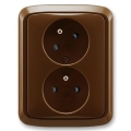 ABB 5513A-C02357 H - Doppelte Haushaltssteckdose mit TANGO-Rahmen, 250 V, braun