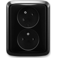 ABB 5513A-C02357 N - Doppelsteckdose für Haushaltsinstallation mit Rahmen TANGO 250V schwarz