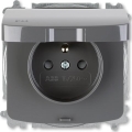 ABB 6619A-A06997 S2 - Schraubenlose Haussteckdose ohne Rahmen TANGO 250 V IP44 grau