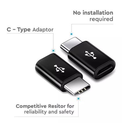 Adapter Micro USB für USB-C schwarz