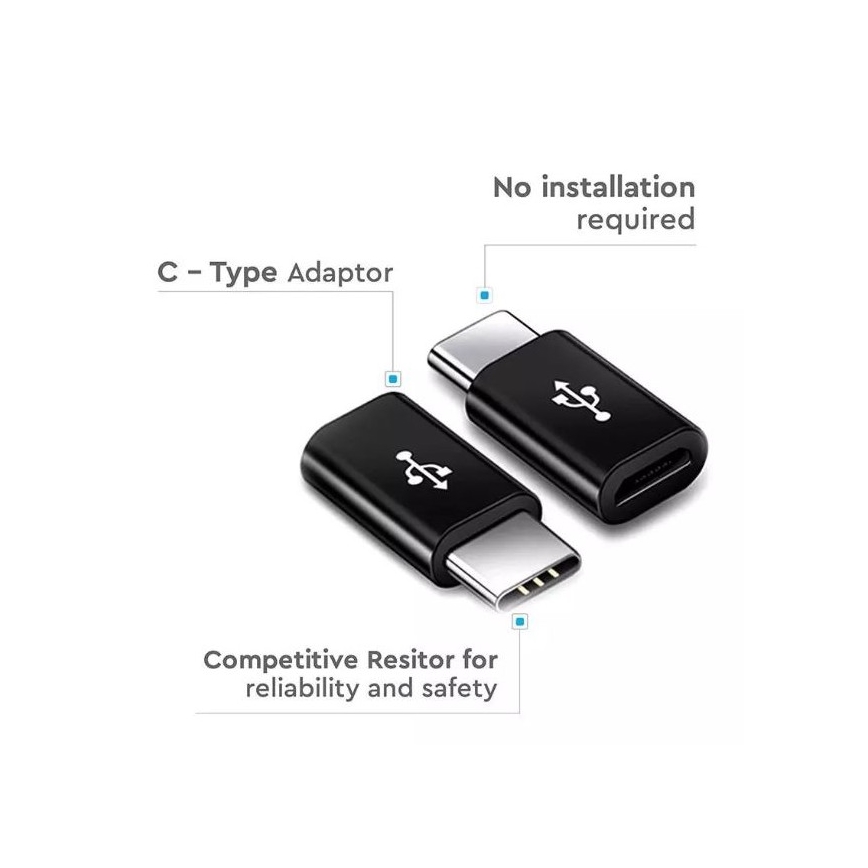 Adapter Micro USB für USB-C schwarz