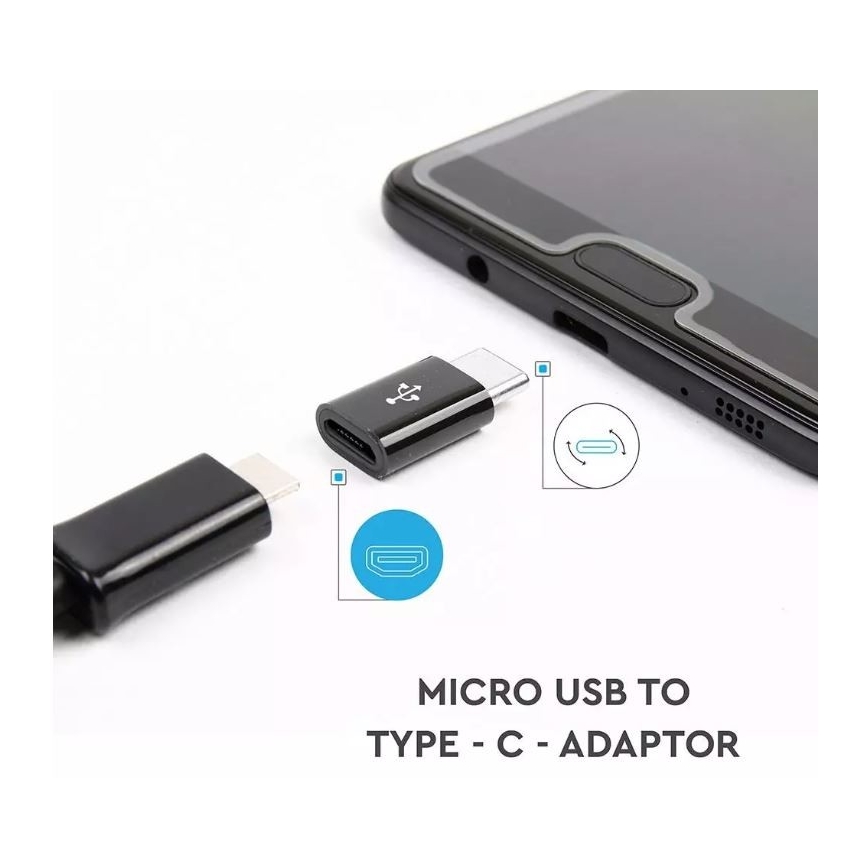 Adapter Micro USB für USB-C schwarz
