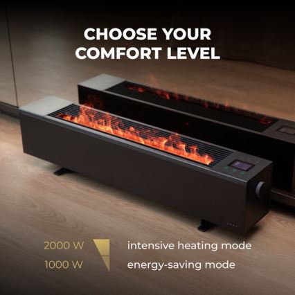 AENO - Intelligenter elektrischer Direktheizkörper/Konvektor 1000/2000 W schwarz