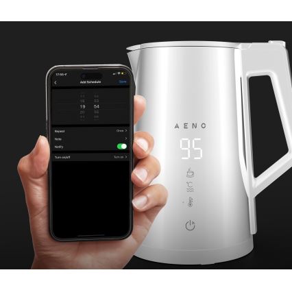 AENO - Intelligenter, schnellkochender Wasserkocher mit LED-Display 1,7 l 2200W/230V weiß