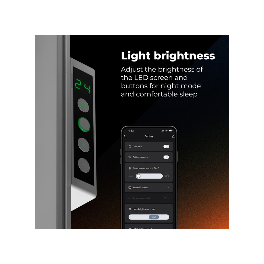 AENO - Intelligentes elektrisches Infrarotpaneel 500W mit Zeitschaltuhr/Thermostat, Wi-Fi, Weiß