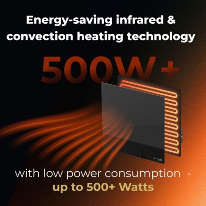 AENO - Smartes elektrisches Infrarot-Heizpaneel 500W Timer/Thermostat Wi-Fi weiß