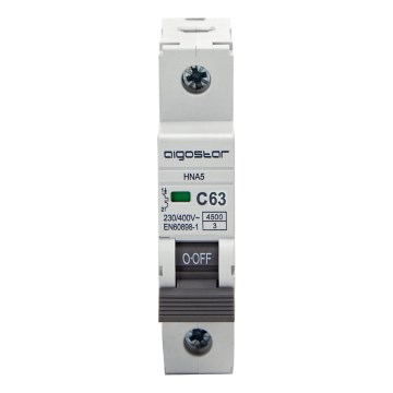 Aigostar - 1-poliger Leitungsschutzschalter 1P-63A-C 230-400V