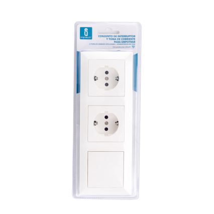Aigostar - SET 2x Steckdose mit Schalter 2x16A/250V SCHUKO