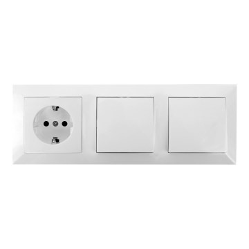 Aigostar - 2er-Set Wandschalter mit Schutzkontakt-Steckdose 1x16A/250V SCHUKO
