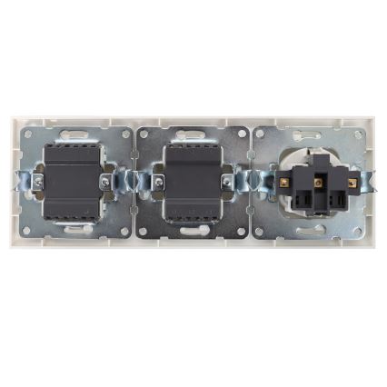 Aigostar - 2er-Set Wandschalter mit Schutzkontakt-Steckdose 1x16A/250V SCHUKO