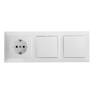 Aigostar - 2er-Set Wandschalter mit Steckdose, 1x16A/250V SCHUKO