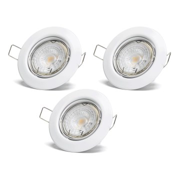 Aigostar - 3er-Set LED-Einbauleuchten 1x GU10 / 4,5 W / 230 V / 3000 K, weiß