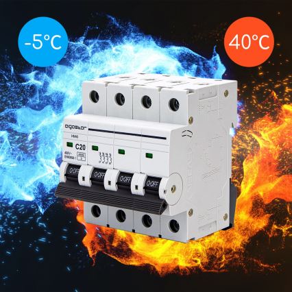 Aigostar - 4-poliger Leitungsschutzschalter 4P-20A-C 400V