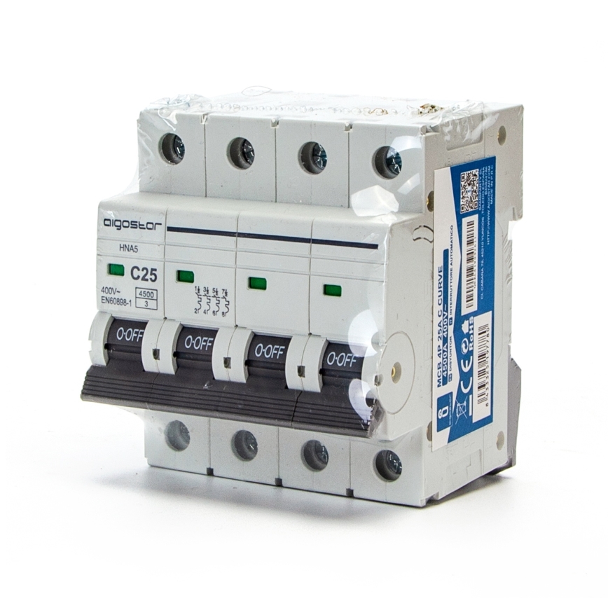 Aigostar - 4-poliger Leitungsschutzschalter 4P-25A-C 400V
