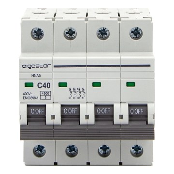 Aigostar - 4-poliger Leitungsschutzschalter 4P-40A-C 400V