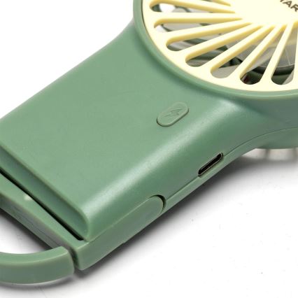 Aigostar - Aufladbar pocket Ventilator 4W/5V 500mAh USB grün