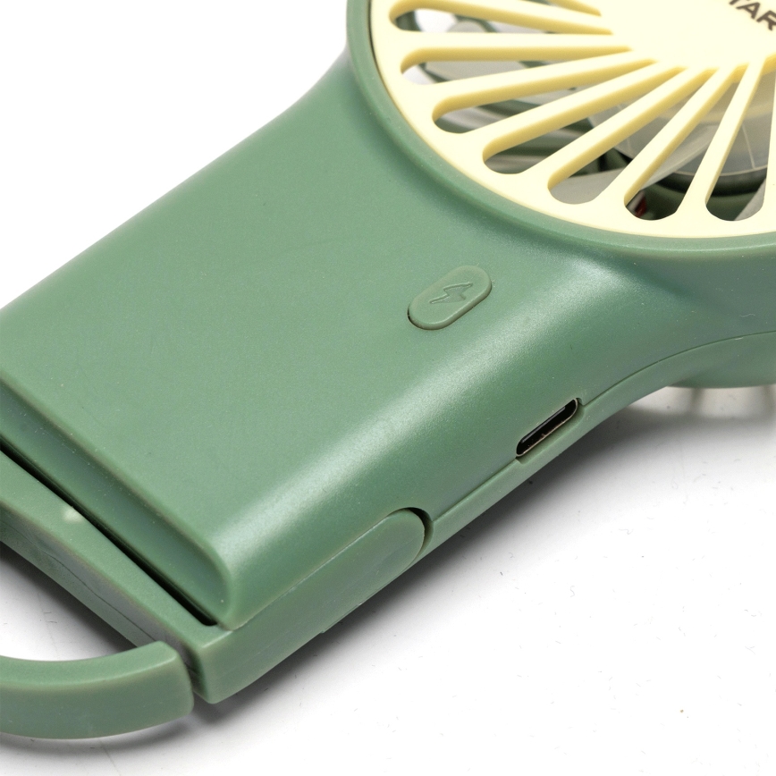 Aigostar - Aufladbar pocket Ventilator 4W/5V 500mAh USB grün