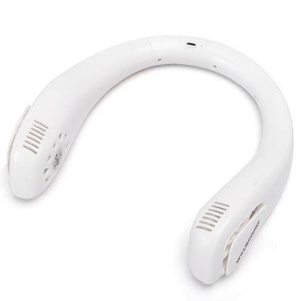Aigostar - Aufladbarer Nackenventilator 4W/5V 2000mAh weiß
