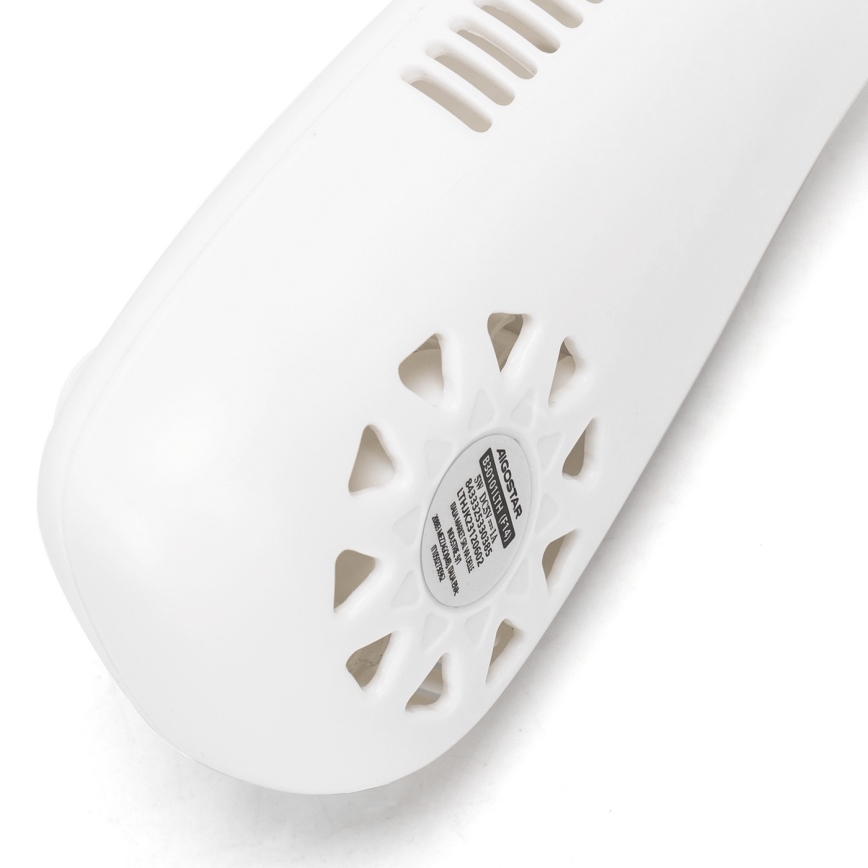 Aigostar - Aufladbarer Nackenventilator 4W/5V 2000mAh weiß