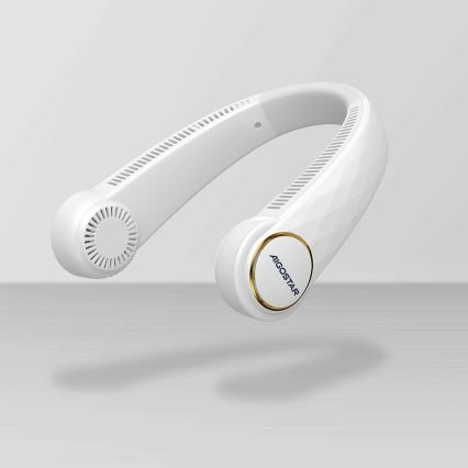 Aigostar - Aufladbarer Nackenventilator 4W/5V 2000mAh weiß