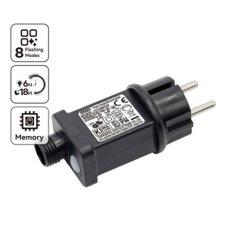 Aigostar - Außen-Netzadapter 9W/31V/8 Funktionen IP44 schwarz