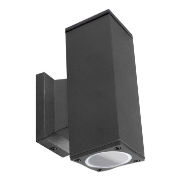 Aigostar - Außenwandleuchte 2x GU10 / 230 V IP65, schwarz, eckig