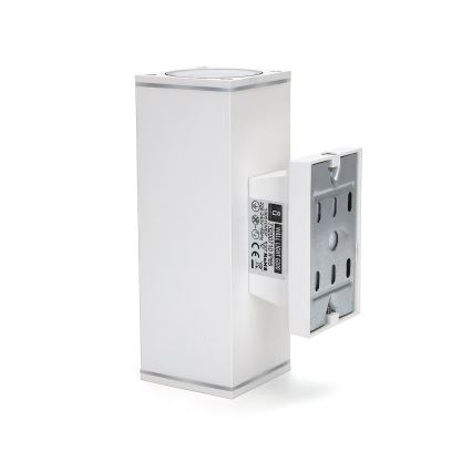 Aigostar - Außenwandleuchte 2xGU10/230V IP65, weiß, eckig