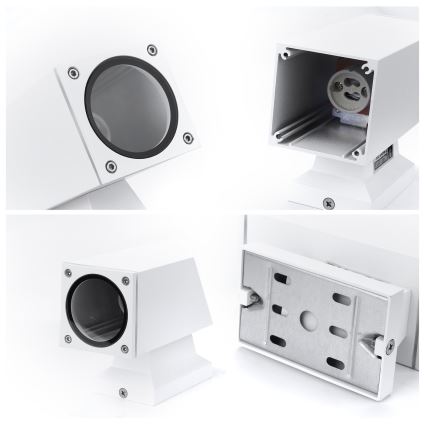 Aigostar - Außenwandleuchte 2xGU10/230V IP65, weiß, eckig