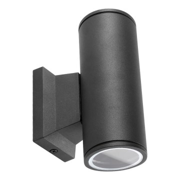 Aigostar - Außenwandleuchte 2xGU10/35W/230V schwarz IP65 rund