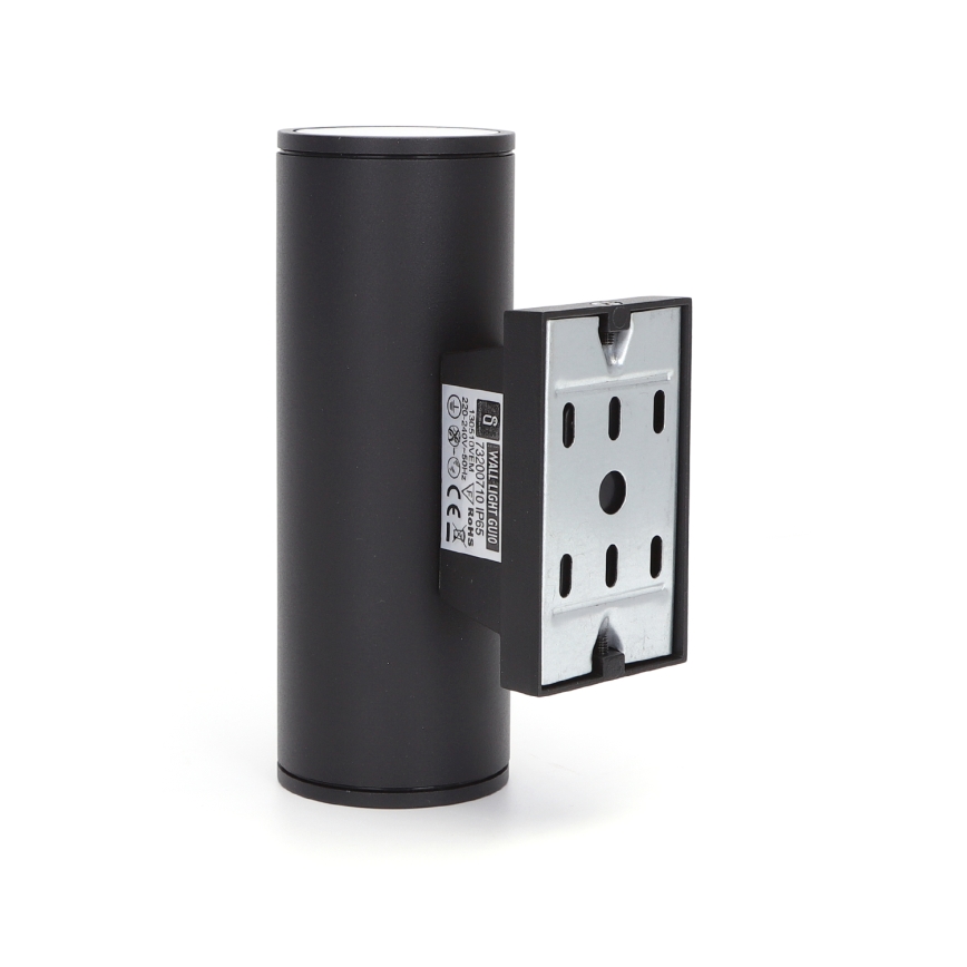 Aigostar - Außenwandleuchte 2xGU10/35W/230V schwarz IP65 rund