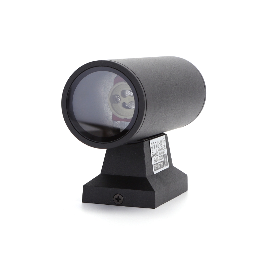 Aigostar - Außenwandleuchte 2xGU10/35W/230V schwarz IP65 rund
