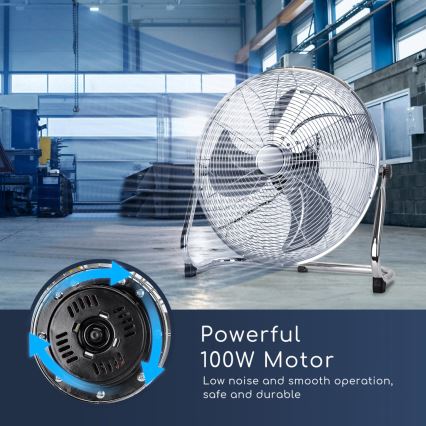Aigostar - Bodenventilator 100W/230V 51 cm glänzendes Chrom
