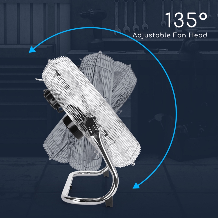 Aigostar - Bodenventilator 100W/230V 51 cm glänzendes Chrom