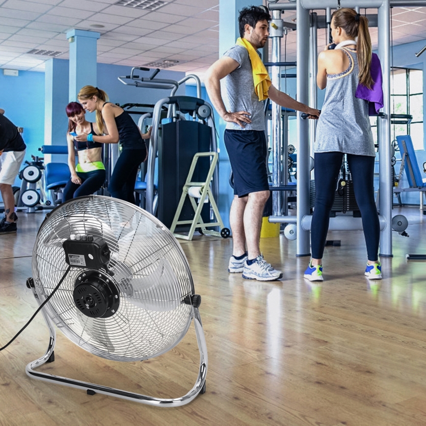 Aigostar - Bodenventilator 100W/230V 51 cm glänzendes Chrom