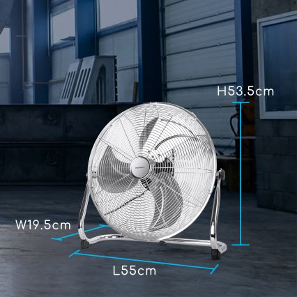 Aigostar - Bodenventilator 100W/230V 51 cm glänzendes Chrom