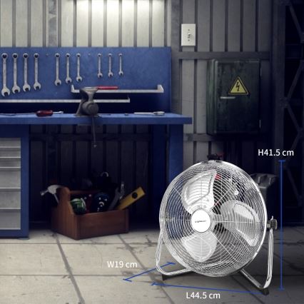Aigostar - Bodenventilator 60W/230V 44,5 cm glänzendes Chrom